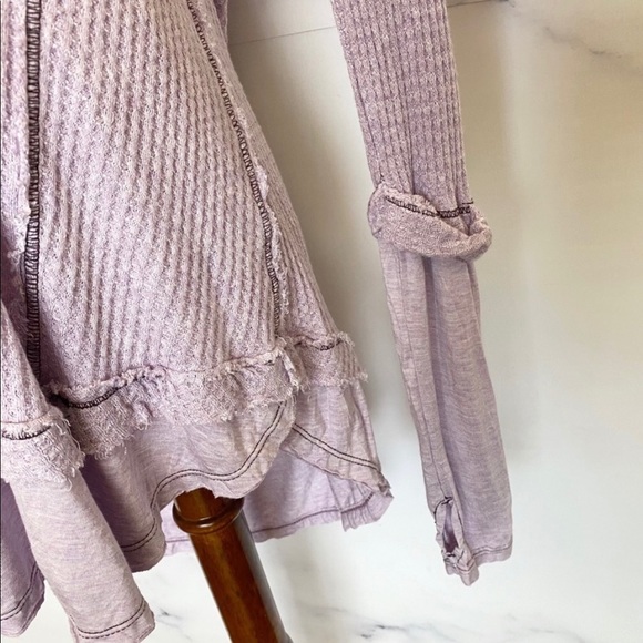 FREE PEOPLE LILAC THERMAL TOP - Picture 4 of 5